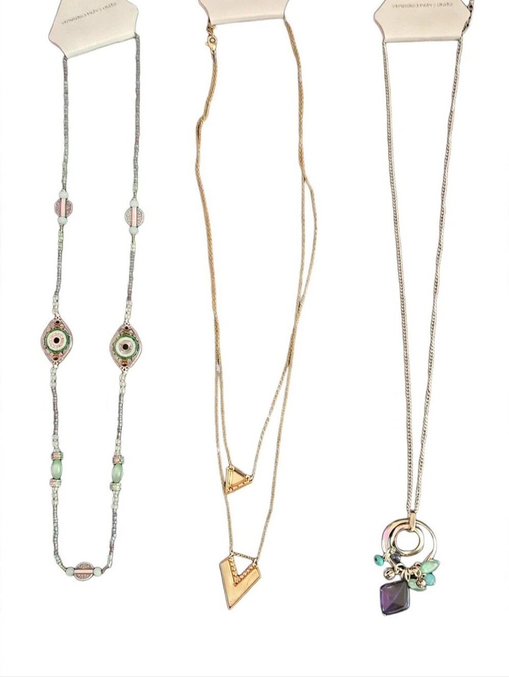 “CJ Banks New With Tags Necklace Lot of 3 - Boho / Gold Layered / Charm